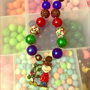 Bubblegum bead Charlie Brown Christmas necklace